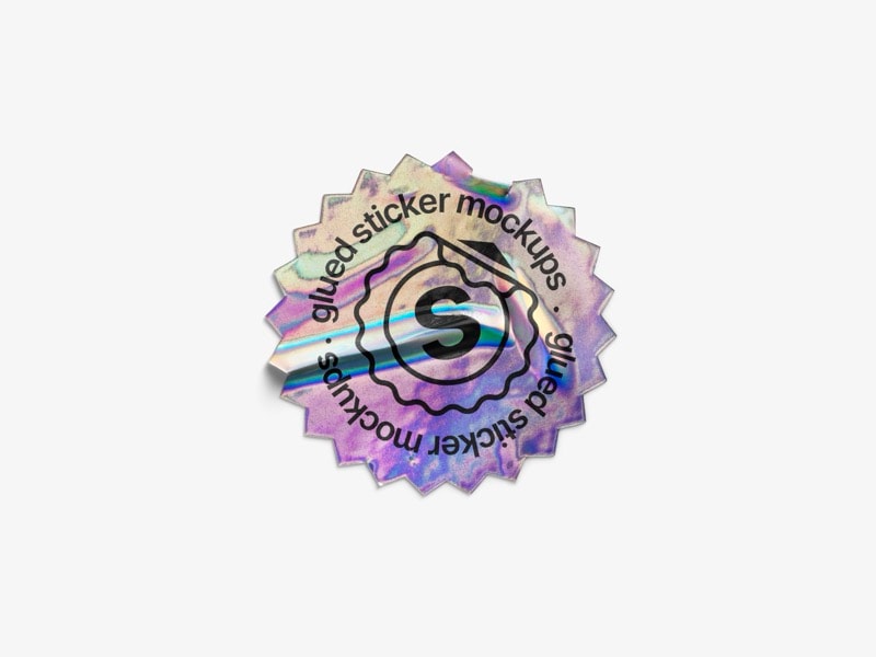 Holographic Sticker Mockup, Scene 10