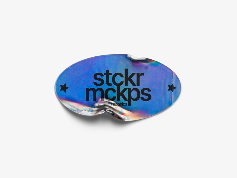 Holographic Sticker Mockup, Scene 15