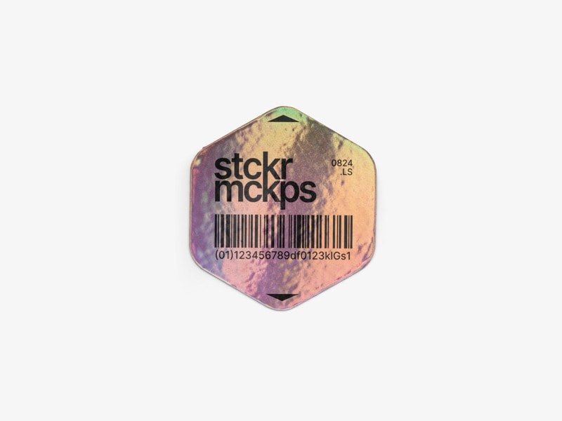 Holographic Sticker Mockup, Scene 23