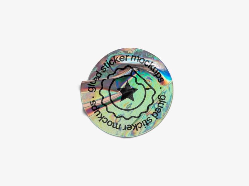 Holographic Sticker Mockup, Scene 20