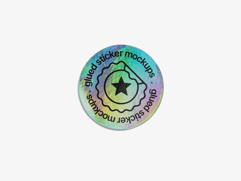Holographic Sticker Mockup, Scene 19