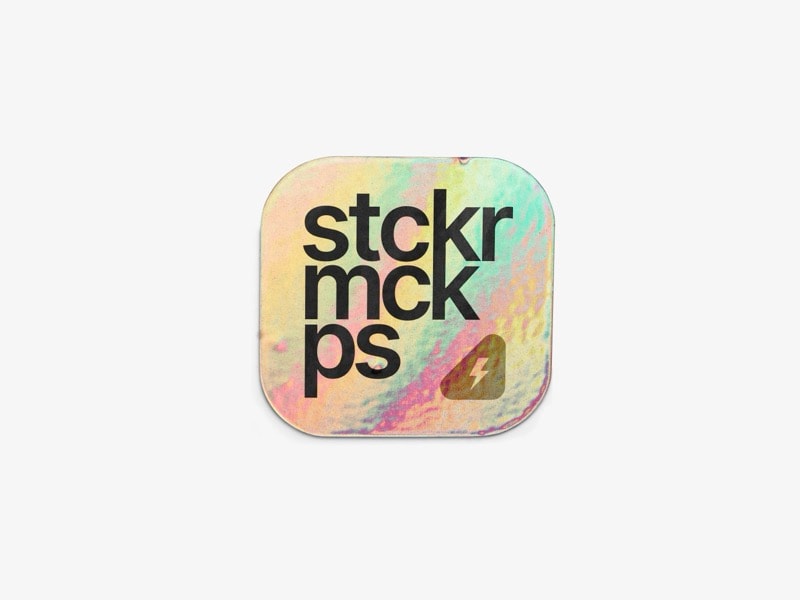 Holographic Sticker Mockup, Scene 31