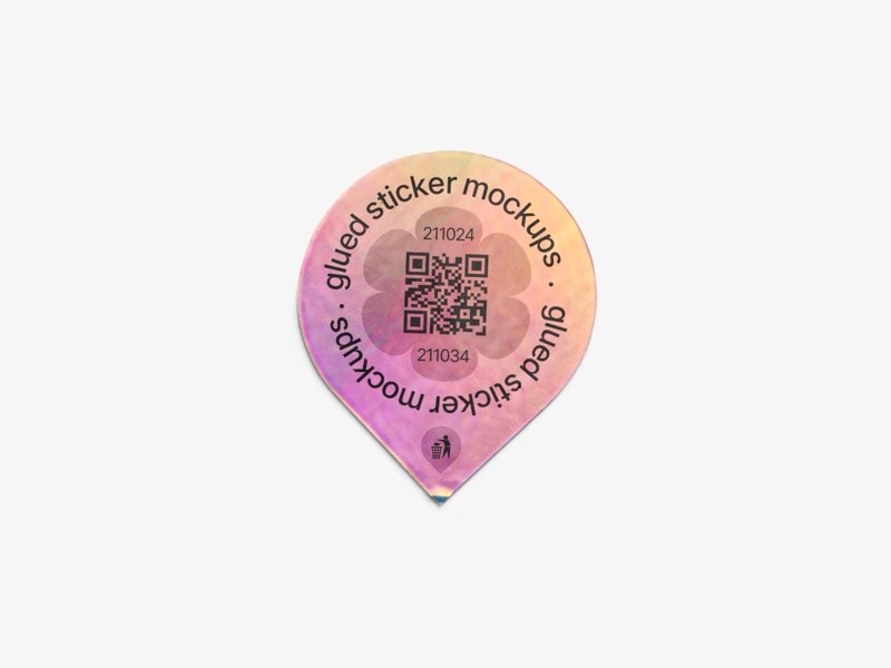 Holographic Sticker Mockup, Scene 29