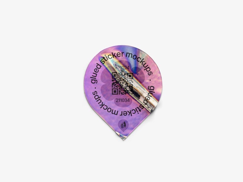 Holographic Sticker Mockup, Scene 32