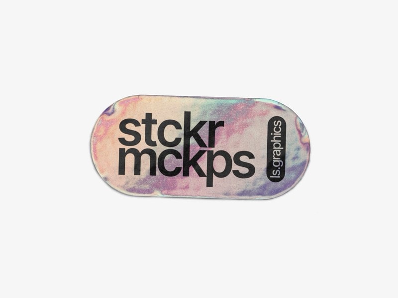 Holographic Sticker Mockup, Scene 37