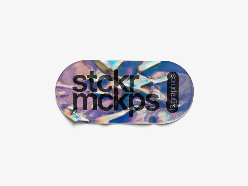 Holographic Sticker Mockup, Scene 40